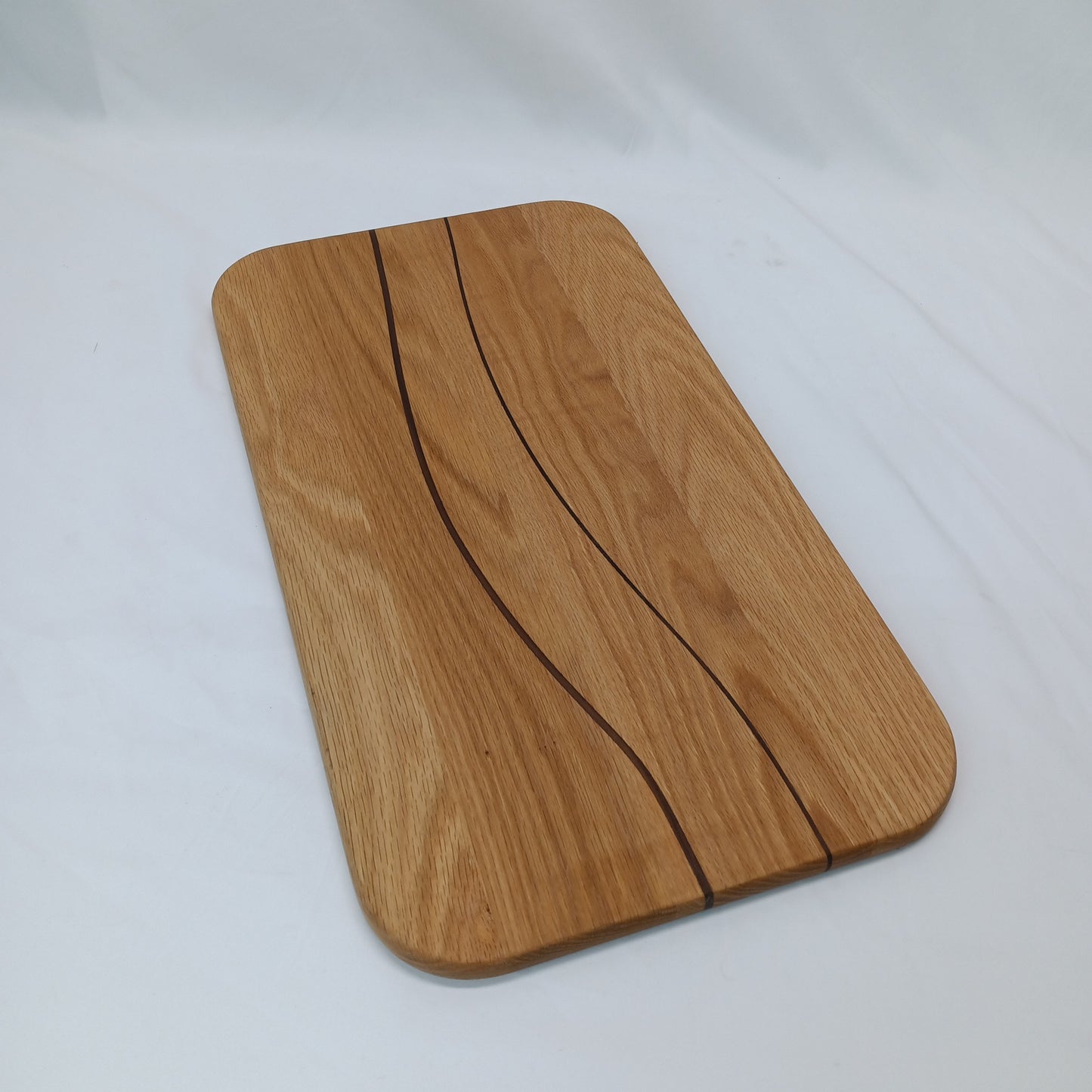 Oak serving board with Black Walnut 20" x 11"