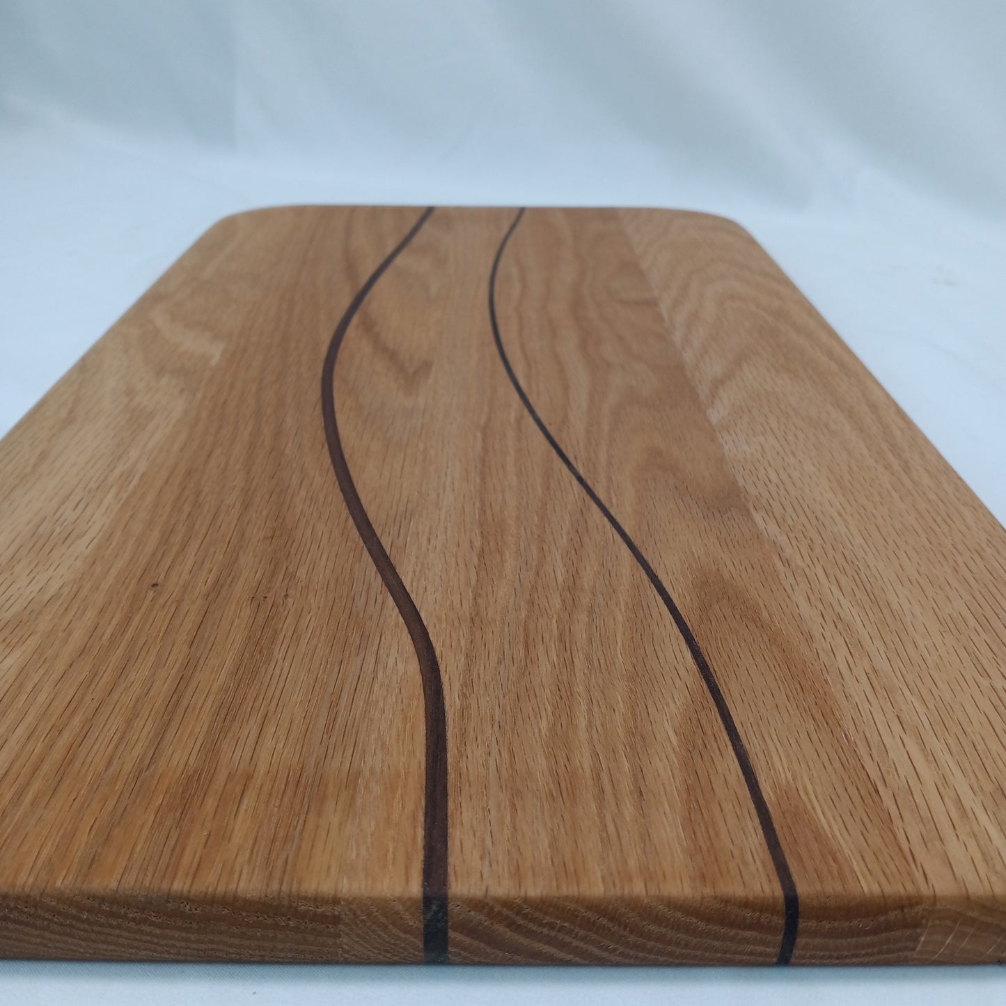 Oak serving board with Black Walnut 20" x 11"