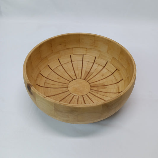 Poplar & Mahogany segmented bowl 10 1/2"