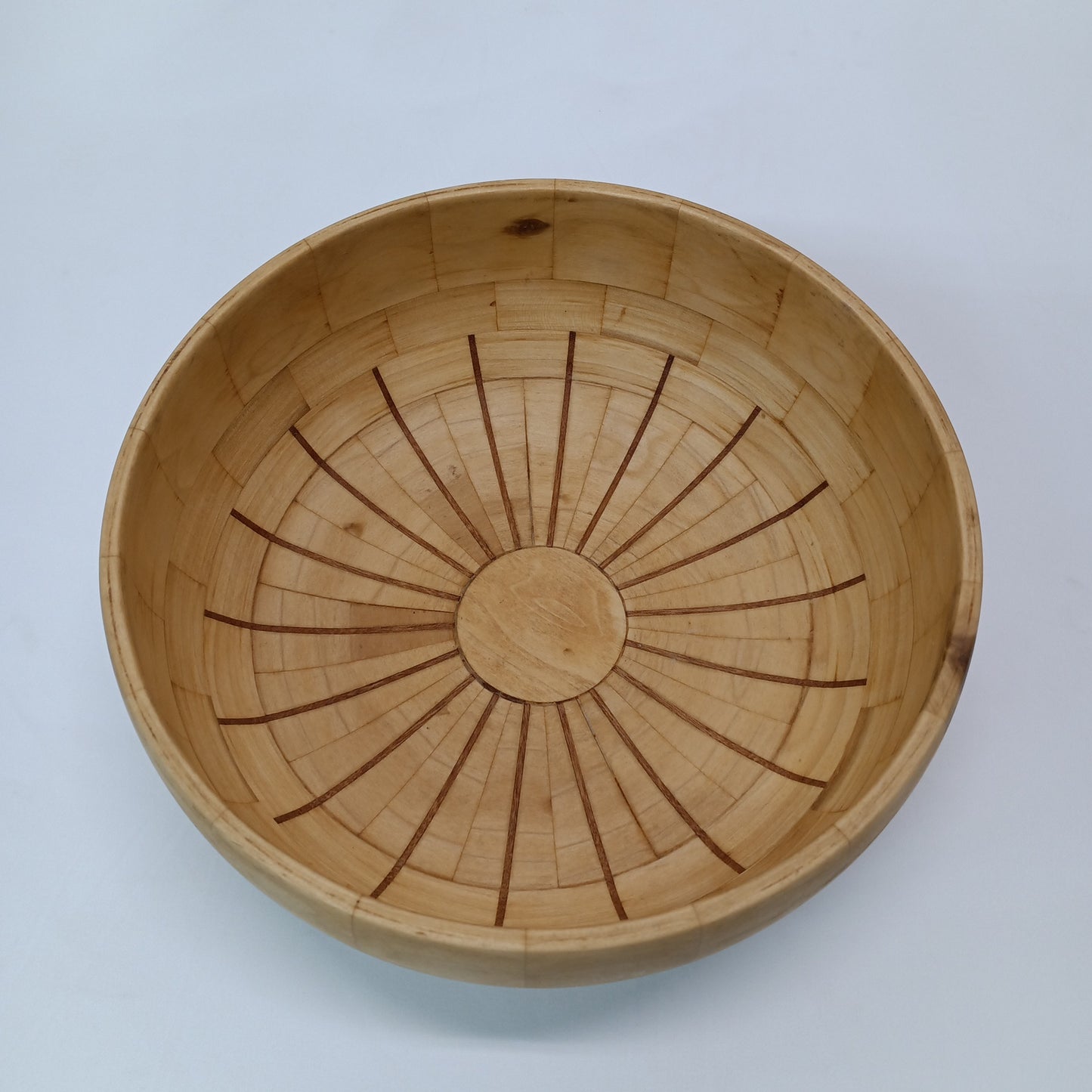 Poplar & Mahogany segmented bowl 10 1/2"