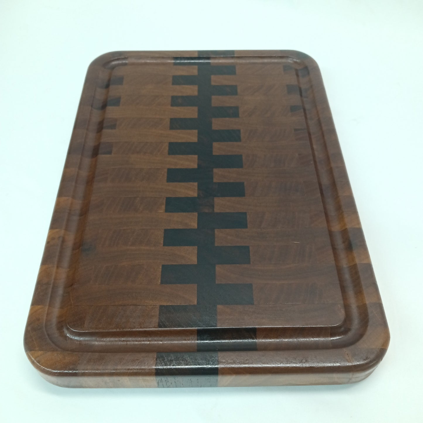 Anigre & Black Walnut butcher block w/ juice groove 16" x 11"