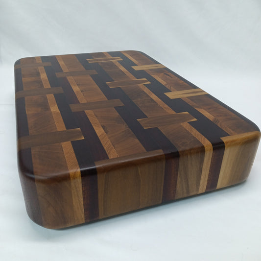 Massive butcher block Anigre, Hickory, Mahogany, Poplar 19" x 12 1/2" x 3"